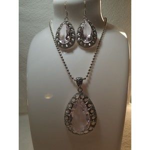 925 Silver quartz earrings and necklaces